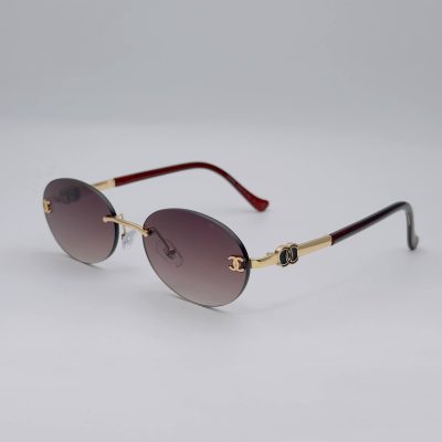 عینک آفتابی زنانه بیضی ترند شنل CAHNELمدلSG-0025-Oval Rimless Glasses